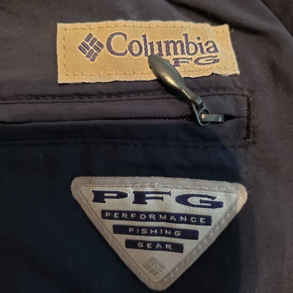 Columbia Mens Shorts Belt Drawstring Navy Blue  Pre-Owned Size L PFG Omni-Shield - Picture 4 of 15